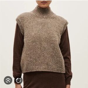 Babaa Dark Brown Turtleneck Sweater Vest